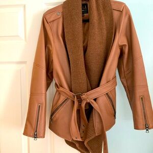 Barely worn Gili faux leather and knitted jacket